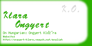 klara ongyert business card